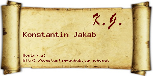 Konstantin Jakab névjegykártya